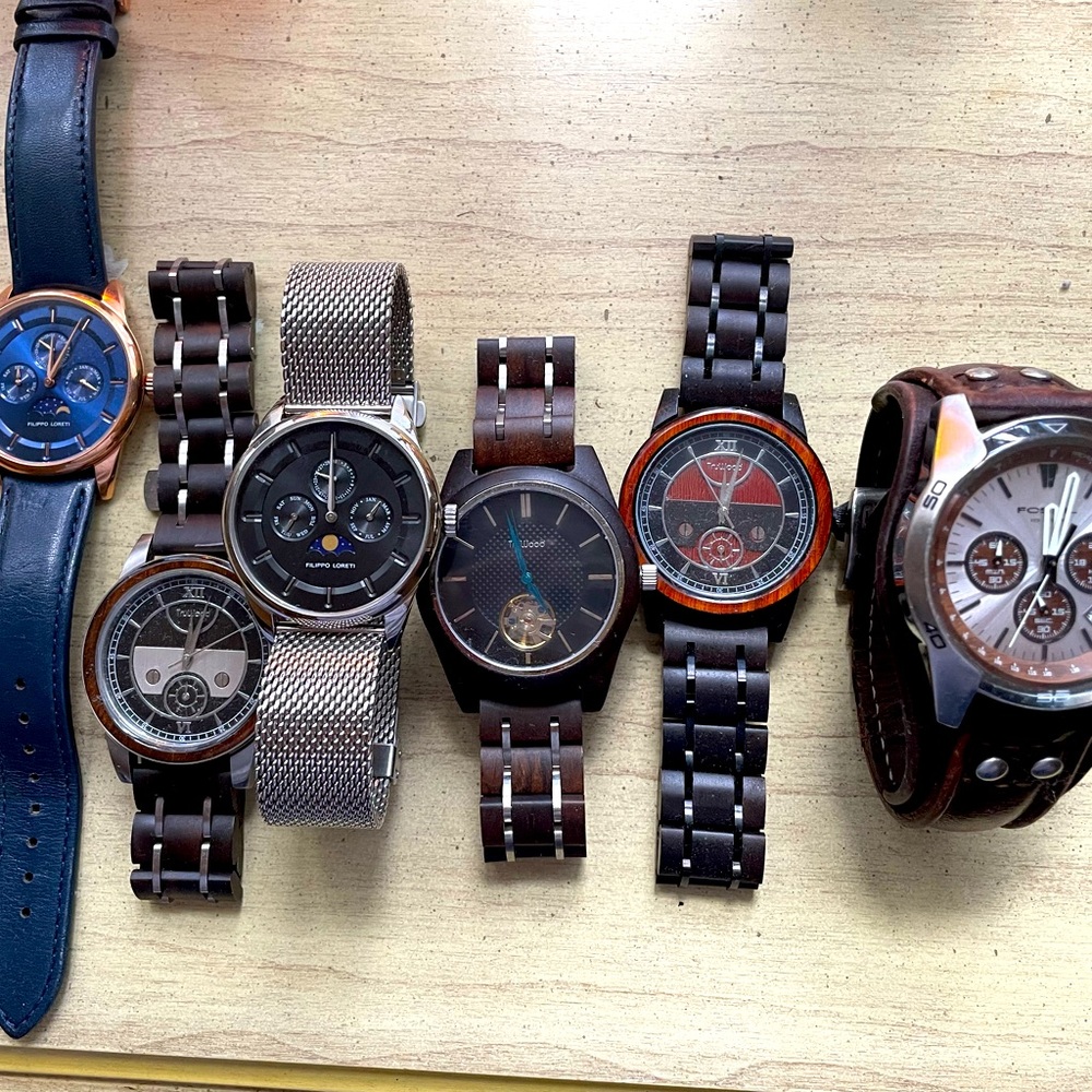 Lot Of 6 Quartz Men’s Fashion Watches